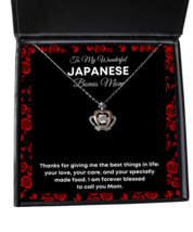 Japanese Bonus Mom Necklace Gifts - To My Wonderful Bonus Mom - Crown Pendant  - £39.58 GBP