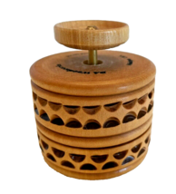 Music Box Wood Hand Carved Round Beautiful Dreamer DA Woodworks Michigan Vintage - £20.17 GBP