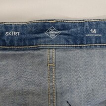 St. John’s Bay Women's Blue Cotton Blend Rear Slit Denim Skirt Pockets Size 14 image 4