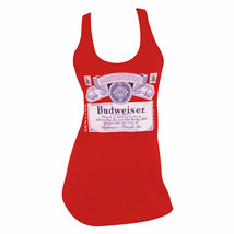 Budweiser Label Racerback Women&#39;s Tank Top Shirt Red - £27.96 GBP+