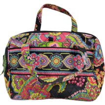 Vera Bradley Travel Luggage Bag Black Multi Paisley Double Handle Zip Cl... - £10.19 GBP