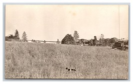 RPPC Farm Scene Farming Equipment Panorama UNP Postcard P18 - £3.81 GBP