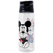 Disney Mickey and Minnie Mouse Flip Top Water Bottle Clear - £15.15 GBP