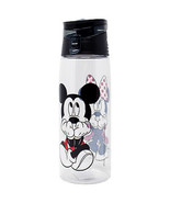 Disney Mickey and Minnie Mouse Flip Top Water Bottle Clear - £14.83 GBP