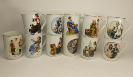 11 Norman Rockwell Coffee Tea Cups 4 x 2.5 8oz Museum, IMM and PCM brands  ZXK7S - £35.38 GBP