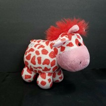 Giraffe White Red Hearts Valentine Soft Chubby Plush Stuffed Animal 7&quot; R... - $15.83