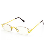 Men Classy CONTEMPORARY MODERN Style Clear Lens EYE GLASSES Gold Rimless... - £13.70 GBP