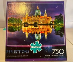 Buffalo Games Reflections NEW TOWN HALL Hanover Germany 750 Piece Jigsaw... - $12.86
