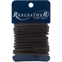 Realeather Crafts Latigo Lace .125&quot;X4yd Carded-Dark Brown. - £10.32 GBP