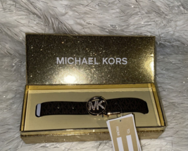 Michael Kors Brown Signature 25MM Reversible Pave Logo Belt In Box Sz S/M New - £72.80 GBP