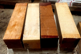 Four Kiln Dried Turning Blank Maple, Poplar, Ash, African Mahogany 3&quot; X 3&quot; X 12&quot; - £47.27 GBP