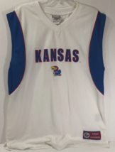 $10 Kansas Jayhawks NCAA Vintage 90s Foot Locker White Basketball Jersey L - $9.69