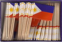 Box of 100 Philippine Toothpick Flags, 100 Small Mini Flag Cupcake Picks - $7.90