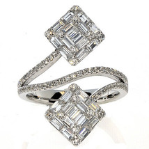 Natural 1.18ct Diamond Engagement Ring Invisible Set 18K White Gold G VS1 Square - £3,448.51 GBP