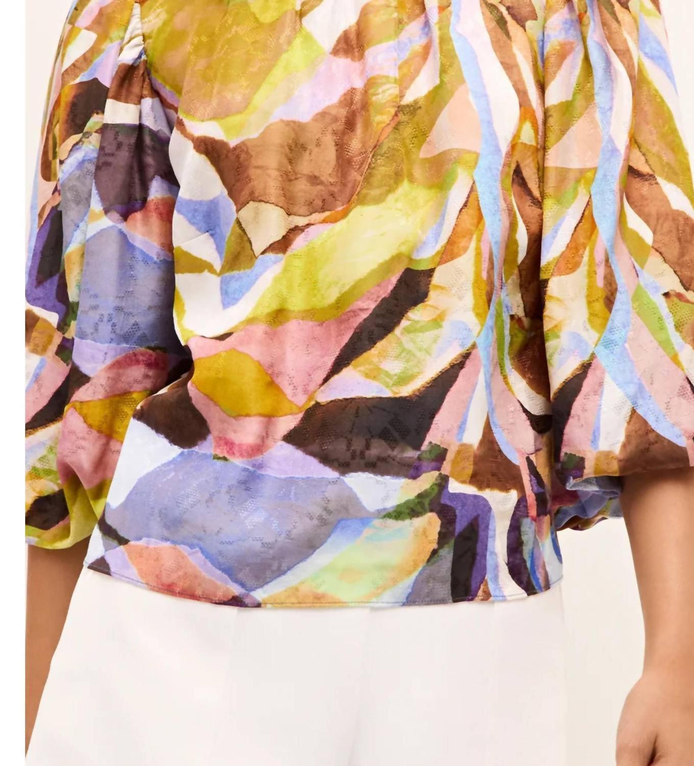 Marie Oliver Harly 3/4 Sleeve Crew Neck Top - Plus Stained Glass - $154.00