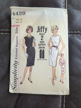 4429 Simplicity Sewing Pattern Misses Jiffy Dress Easy 2 Main Pieces 60s Size 16 - $9.49