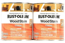 2 Rust-Oleum 32 Oz Ultimate Wood Stain One Coat 330109 Coral Dries In 1 ... - $29.99