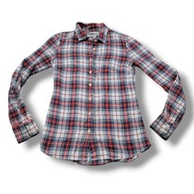 J.Crew Top Size 00 J. Crew Perfect Shirt Button Up Shirt Long Sleeve Pla... - $25.24