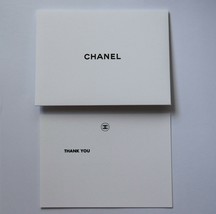 Authentic CHANEL Greeting Card &amp; Envelope Thank You Blank 13 cm x 9 cm G... - £6.35 GBP