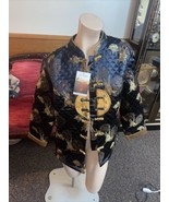Lady Ethnic Jacket  Quilted Coat TFaux Silk Satin Size Women’sMedium Button - £28.51 GBP