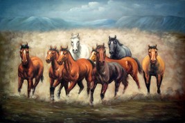 24x36 inches Horses  stretched Oil Painting Canvas Art Wall Decor modern003 - £120.48 GBP