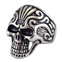 Vampire Skull Ring Mens Stainless Steel Gothic Biker Band Sizes 13-15 - £6.40 GBP