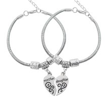 2pcs/set Bracelets Mom Jewelry Carving Love Beads Mother Daughter Bracelet Women - £9.38 GBP