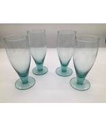 Light Pale Mint Green Blown Water Wine Goblet 6 3/4&quot; Tall Set Of 4 - $32.56 CAD