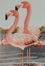 Pink Flamingo Embroidery Kit Janlynn Tropical Bird Florida Hawaii Landsc... - $22.95