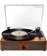 Vinyl Record Player Bluetooth Vintage 3-Speed Portable, In Rca Line Out - £34.29 GBP