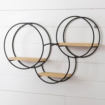 Three Circle Wall Shelf in metal and wood - $92.00