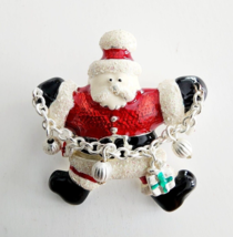 Vintage Santa Claus Christmas Brooch Pin Enamel Metal Collectible - £12.02 GBP