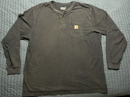 Carhartt Loose Fit Long Sleeve Pocket T Shirt 2XL XXL Blue - $9.60