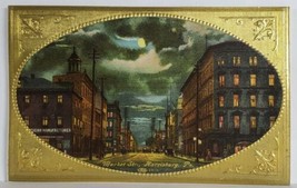 Harrisburg Pennsylvania PA Beautiful Evening Scene Market Street Postcard T1 - £5.43 GBP