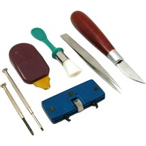 8 Watch Battery Case Knife Opener Wrench Tweezers Tool Watchmakers Repair Kit - £11.61 GBP