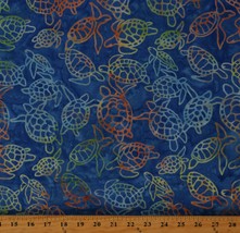 Cotton Batik Sea Turtles Rainbow Ocean Sea Fabric Print by the Yard D307.65 - £12.53 GBP