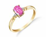 Galaxy Gold GG 14K Solid Yellow Gold Natural Pink Topaz Oval-Cut and Dia... - $722.69