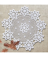 White Vintage Crochet Doily Round Cotton Handmade Table Cloth Mats Lace 23&quot; - $18.89 CAD
