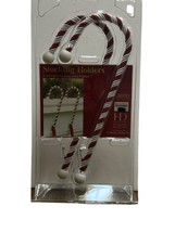 Christmas Candy Cane Mantle Stocking Holders 2 Red and White NEWE - $20.04