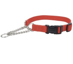 Coastal Pet Adjustable Check Traning Dog Collar With Buckle Red Size M 14-18” - £4.66 GBP