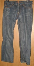 Womens 29 7 For All Mankind Distressed Dark Wash Denim Jeans Wide Leg - £6.95 GBP