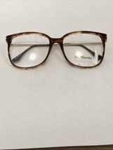 Vtg NOS Amber Boston Style St. Moritz Plastic &amp; Gold Frame Glasses  54-18-140 - £15.95 GBP