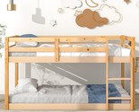 Twin Over Twin Bunk Bed, Pine Wood Bunk Bed Frame, Twin Bunk Bed Frame W... - $463.99