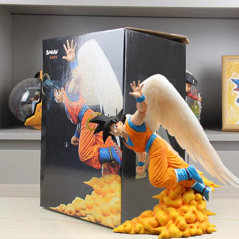 Dragon Ball Z Anime Figure 28cm Angel Wing Son Goku Goodbye Action Figurine Pvc - £49.96 GBP+