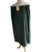 CHRISTOPHER &amp; BANKS LADIES CORDUROY CANVAS GREEN PARTIAL ELASTIC WAIST N... - £21.54 GBP