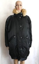 Black Winter Insulated Parka Coat Removable Fur Collar Nils Womens Size Large - £71.84 GBP