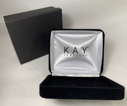 KAY Jewelers Empty Bangle Bracelet Black Velvet Jewelry Clamshell W/Box ... - £17.11 GBP