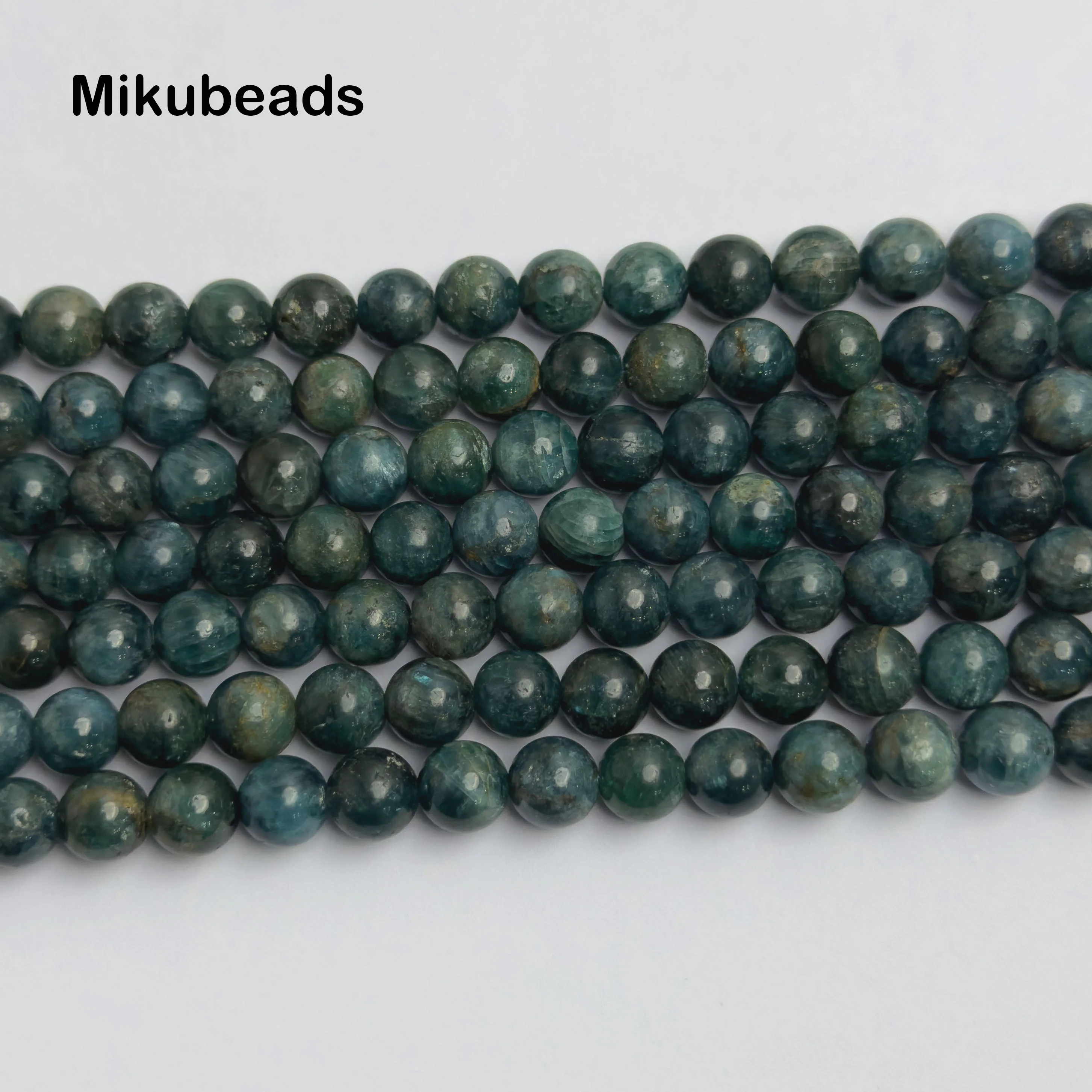 Natural 5mm 7mm Green Blue Apatite Smooth Round Loose Beads For Jewelry Making - £11.05 GBP+
