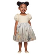 Bambi Girls Dress Beige Multicolor Disney Satin Taffeta Skirt Crinoline - $727.52 MXN