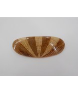 LIGHT BROWN OVAL BARRETTE HAIR CLIP SUN BEAMS POLISHED HAWAIIAN NATIVE W... - $19.99